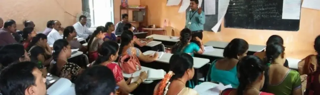 Cluster-level education support meetings and teacher guidance programmes in Indian schools.