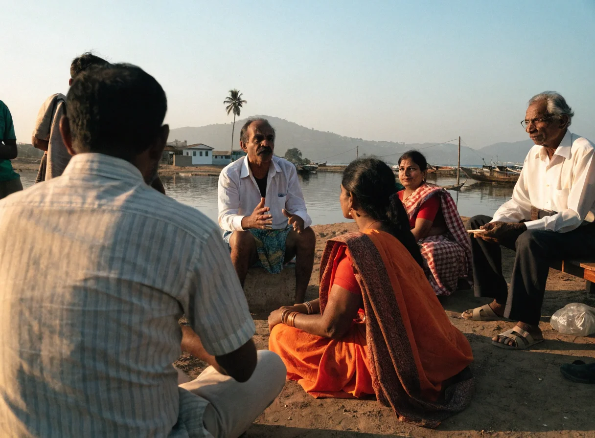 Goa residents discussing local civic issues