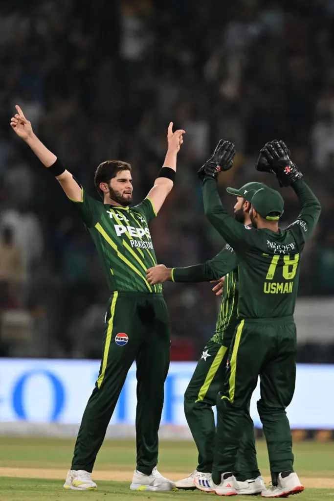 Pakistan gradually taking control through wickets and pressure during the T20 match.