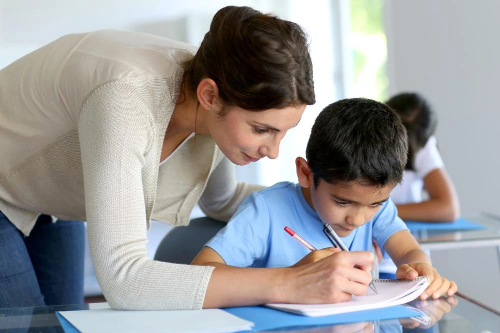 Inclusive education teachers supporting children with special learning and classroom needs.
